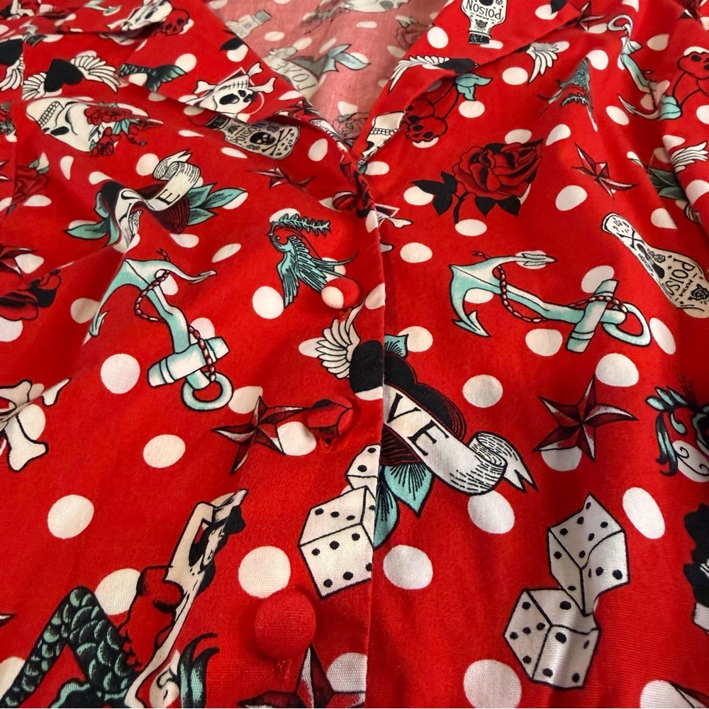 Retro Chic by Torrid Red and White Floral Midi Swing dress with pockets size 24 - Picture 6 of 10